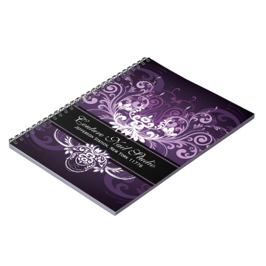 Eleganter Vintager Schwarz-Weiß-Rahmen Notizblock (Linke Seite)