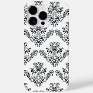 Eleganter Vintager schwarzer Damast weißes iPhone Case-Mate iPhone 14 Pro Max Hülle