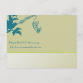 Eleganter Vintager SeaBlue Bird Hochzeitsempfang Einladungspostkarte (Rückseite)