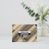 Eleganter Vintager Sepia Wood Carpenter Woodworker Visitenkarte (Stehend Vorderseite)