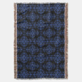 Eleganter Vintager Stil Damask Blau Decke (Vorderseite Vertikal)