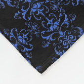 Eleganter Vintager Stil Damask Blau Fleecedecke (Ecke)