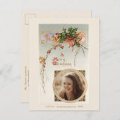Eleganter Vintager Stil, Holly und Foto Postkarte (Vorne/Hinten)