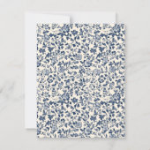 Eleganter Vintager Stil mit blauen und cremefarben Save The Date (Rückseite)