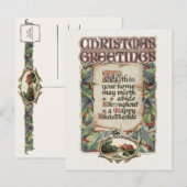Eleganter Vintager Stil Weihnachtsgrüße Feiertagspostkarte (Vorne/Hinten)
