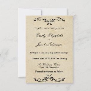 Eleganter Vintager Swirl Blüh Hochzeiten Save The Date