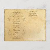 Eleganter, Vintager Tee bewahrt die Daten Ankündigungspostkarte (Rückseite)