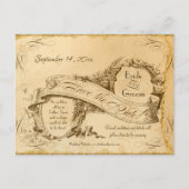 Eleganter, Vintager Tee bewahrt die Daten Ankündigungspostkarte (Vorderseite)