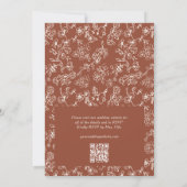 Eleganter Vintager Terracotta QR Code Hochzeit Einladung (Rückseite)