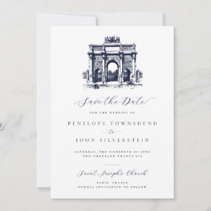 Eleganter Vintager Triumphbogen Zeichnend Hochzeit Save The Date