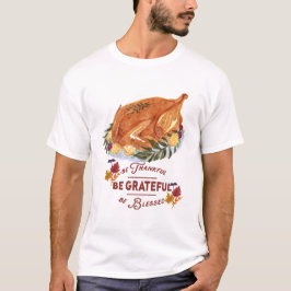 eleganter Vintager Truthahn Erntedank T - Shirt