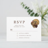 Eleganter Vintager türkischer Erntedank RSVP Karte (Stehend Vorderseite)