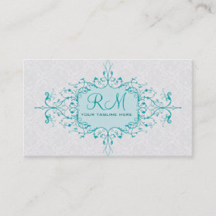 Eleganter Vintager und blauer Rahmen Visitenkarte