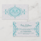 Eleganter Vintager und blauer Rahmen Visitenkarte (Vorne/Hinten)