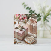 Eleganter Vintager Valentinstag Postkarte (Stehend Vorderseite)