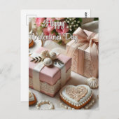 Eleganter Vintager Valentinstag Postkarte (Vorne/Hinten)