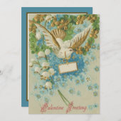Eleganter Vintager Valentinvogel Feiertagskarte (Vorne/Hinten)