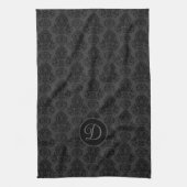 Eleganter, Vintager, Viktorianischer Damaske Perso Geschirrtuch (Vertikal)