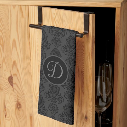 Eleganter, Vintager, Viktorianischer Damaske Perso Geschirrtuch (Drittel gefaltet)