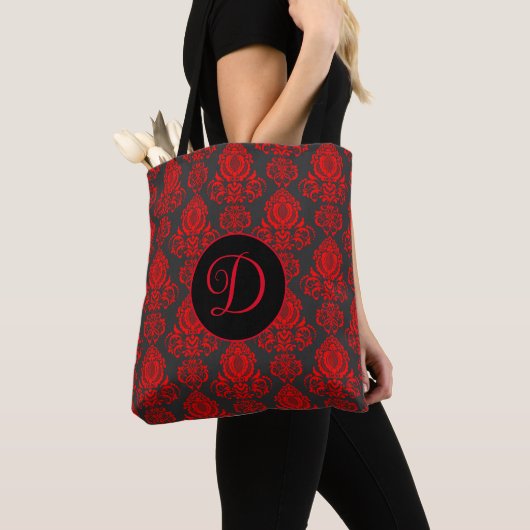 Eleganter, Vintager, Viktorianischer Damaske Perso Tasche (Von Nahem)