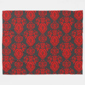 Eleganter, Vintager, Viktorianischer Damast Fleecedecke (Vorderseite (Horizontal))
