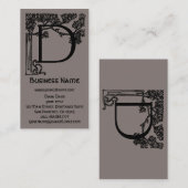 Eleganter Vintager Viktorianischer Monogram Letter Visitenkarte (Vorne/Hinten)