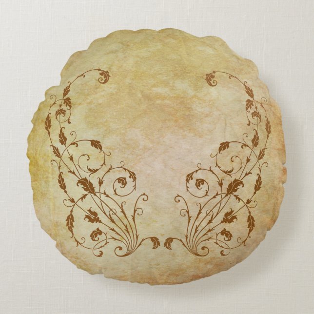 Eleganter, Vintager, Viktorianischer Steampunk Rundes Kissen (Vorderseite)