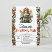 Eleganter Vintager Viktorianischer Weihnachtsgel Einladung (Stehend Vorderseite)