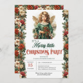 Eleganter Vintager Viktorianischer Weihnachtsgel Einladung (Vorne/Hinten)