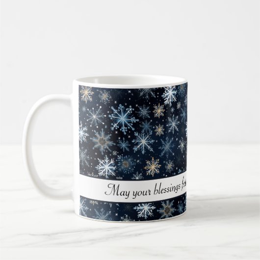 Eleganter Vintager Winter Snowflake Segeln Kaffeetasse (Links)