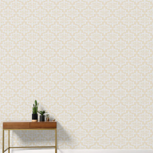 Eleganter Vintager, zarter Beige Grau Damask Tapete