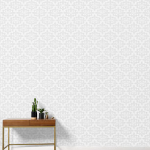 Eleganter Vintager, zarter grauer Damast Tapete