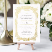 Eleganter Vintager Zierrahmen Hochzeit Gold Folieneinladung