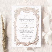 Eleganter Vintager Zierrahmen Hochzeit Gold Folieneinladung