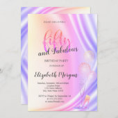 Eleganter Violet Glitzer High Heels 50. Geburtstag Einladung (Vorne/Hinten)