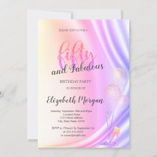 Eleganter Violet Glitzer High Heels 50. Geburtstag Einladung