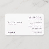 Eleganter Violet Glitzer Leaf Muster Schönheit Mak Visitenkarte (Vorderseite)