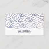 Eleganter Violet Glitzer Leaf Muster Schönheit Mak Visitenkarte (Rückseite)