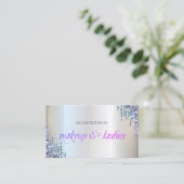 Eleganter Violet Glitzer Tropfen Beruflich Visitenkarte (Stehend Vorderseite)