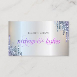 Eleganter Violet Glitzer Tropfen Beruflich Visitenkarte