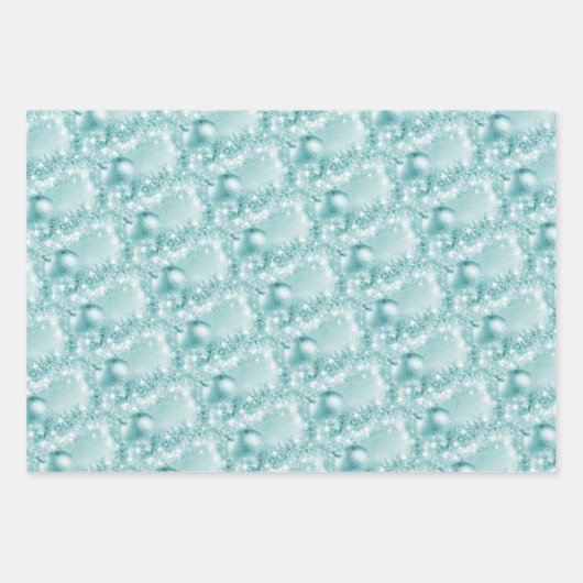 Eleganter Violet, Grün und Türkis Weihnachtsball Geschenkpapier Set (Vorderseite 3)