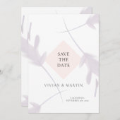 Eleganter Violet Lavender & Peach Save the Date Einladung (Vorne/Hinten)