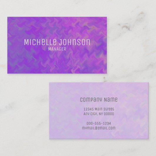 Eleganter Violet Marbling Beruflich Look Visitenkarte (Vorne/Hinten)
