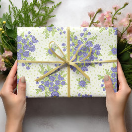 Eleganter violette Blumen Blütenfeder Geschenkpapier