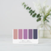 Eleganter violetter Farbpalettenkalligraphie QR-Co Visitenkarte (Stehend Vorderseite)