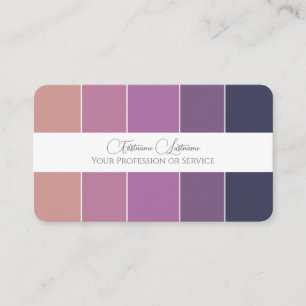 Eleganter violetter Farbpalettenkalligraphie QR-Co Visitenkarte