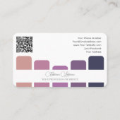 Eleganter violetter Farbpalettenkalligraphie QR-Co Visitenkarte (Rückseite)