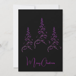 Eleganter violetter Fraktal-Weihnachtsbaum auf sch Einladung