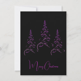 Eleganter violetter Fraktal-Weihnachtsbaum auf Sch Feiertagskarte
