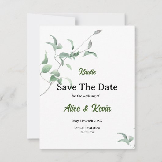 Eleganter violetter Knospen Save The Date (Vorderseite)